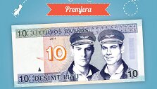 Pjesės &bdquo;Darius ir Girėnas per Atlantą skrido&ldquo; plakatas