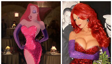 Animacinė herojė Jessica Rabbit ir jos antrininkė Cassandra Cass