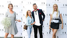 Gintarė Karaliūnaitė, Donatas Motiejūnas su mylimąja Paulina, Neringa &Scaron;iaudikytė 