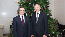 Kauno klinikų generalinis direktorius Renaldas Jurkevičius ir sveikatos apsaugos ministras Vytenis Povilas Andriukaitis