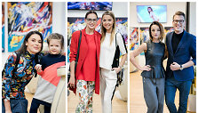 Laura Imbrasienė su dukra, Viktorija &Scaron;aulytė ir Vaida Skaisgirė, Diana Vapsvė ir Saugirdas Vaitulionis