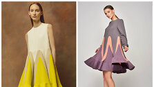 2017 metų &bdquo;Delpozo&ldquo; kolekcijos modelis (kairėje) ir Indrės Kvedarienės modelis