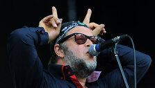 ITAR-TASS: MOSCOW, RUSSIA. JULY 21, 2012. Aquarium rock band's leader Boris Grebenshchikov (BG) performs at the Afisha Picnic annual open-air summer festival in Kolomenskoye historical and nature reserve museum. (Photo ITAR-TASS / Sergei Karpov)