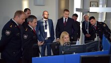Ministro E.Misiūno (stovi už operatorės) vizitas BPC