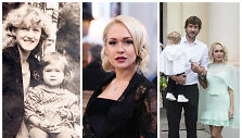 Oksana Pikul-Jasaitienė su mama (kairėje) ir su &scaron;eima: vyru Simu bei sūnumi Dominyku
