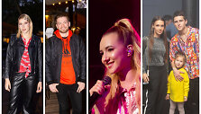Monika Pundziūtė-Monique, Jurijus Veklenko, Paula Valentaitė, Veronika ir Donatas Montvydas su vaikais