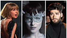 Taylor Swift, Dakota Johnson filme &bdquo;Penkiasde&scaron;imt tamsesnių atspalvių&ldquo; ir Zaynas