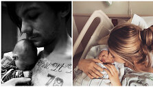 Louisas Tomlinsonas ir Briana Jungwirth su sūnumi Freddie