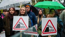 Panevėžys prisijungė prie visos Lietuvos kultūros streiko: protestas surengtas Senvagės saloje