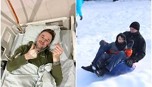 Marius Žičkus ligoninėje / Tėtis ir sūnus leidžiasi nuo kalno (asociatyvinė nuotr.)