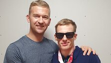 Kęstutis Linkus ir paralimpinis prizininkas plaukikas Edgaras Matakas
