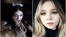 Siaubo filmas &bdquo;Vaiduoklių žemė&ldquo; ir jame veidą susipjausčiusi aktorė Taylor Hickson