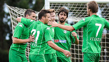 &bdquo;Žalgirio&ldquo; futbolo komandos žaidėjai po įvarčio