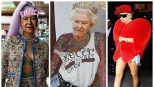 Internautai Elizabeth II &bdquo;apvilko&ldquo; Rihannos drabužiais