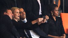 Barackas Obama, Davidas Cameronas ir Helle Thorning fotografuojasi