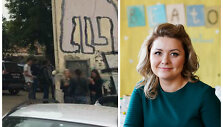 Beata Nicholson užfiksavo prie mokyklos rūkančių jaunuolių grupelę