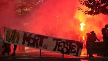 Protestas būsimosios užtvankos vietoje 