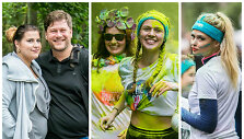 Erika ir Merūnas Vitulskisi bei Jolanta Leonavičiūtė &bdquo;The Color Run&ldquo; bėgime