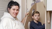 Ukrainietė Inna su vaikais