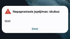 Gyventojams per klaidą i&scaron;siųstas perspėjimo prane&scaron;imas