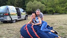Katažina ir Deivydas Zvonkai skrido oro balionu