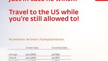 Jordanijos oro bendrovės reklama 