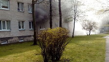 Marijampolėje Velykų rytą užsidegė butas.