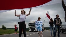 Baltarusių protestas prie Medininkų pasienio punkto