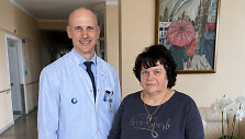 Gydytojas &Scaron;arūnas Varnas ir pacientė Joana