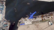 Nepavykęs karinio jūrų laivyno eskadrinio minininko paleidimas / 2025 Planet Labs PBC / via REUTERS