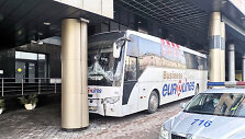 Minske į koloną rėžėsi be priežiūros paliktas autobusas, turėjęs važiuoti į Vilnių