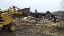 Vilniaus romų tabore nugriauti dar keli nelegalūs statiniai.