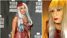 Lady Gaga 2010 metais ir pagal &scaron;į jos įvaizdį sukurta va&scaron;kinė figūra