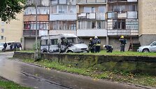 Mikroautobuso gaisras Vilniuje