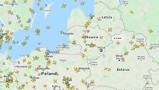 Vilniaus oro uostas flightradar24.com žemėlapyje trečiadienio popietę