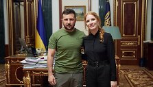 Jesica Chastain ir Volodymyras Zelenskis