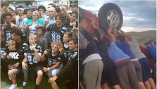 Amerikieti&scaron;ko futbolo žaidėjai i&scaron;gelbėjo automobilyje įstrigusią porelę