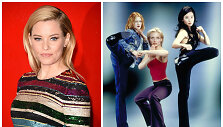 Elizabeth Banks ir &bdquo;Čarlio angeluose&ldquo; 2000 m. vaidinusios Drew Barrymore, Cameron Diaz ir Lucy Liu