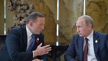 Australijos premjeras Tony Abbottas ir Rusijos prezidentas Vladimiras Putinas
