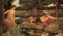Johno Williamo Waterhouse'o paveikslas &bdquo;Echonė ir Narcizas&ldquo;