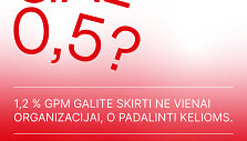 Caritas kviečia padaryti po 0,5