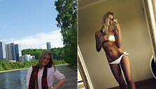 Viktorija Strelčiūnaitė 2011-aisiais (kairėje) ir 2014-aisiais