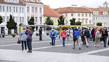Turistai Vilniaus senamiestyje