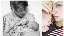 Louisas Tomlinsonas ir Briana Jungwirth su sūnumi Freddie
