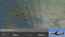 I&scaron; Kabulo į &Scaron;iaulius skridusio lėktuvo mar&scaron;rutas