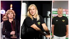 Rasa Du&scaron;kinienė, Rūta Meilutytė ir Žilvinas Ovsiukas.