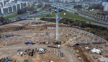 Nacionaliniame stadione pradedamos montuoti sienos, tribūnų konstrukcijos