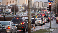 Slidaus kelio sustingdytas Vilniaus Laisvės prospektas