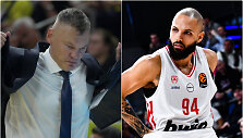 &Scaron;arūnas Jasikevičius ir Evanas Fournier
