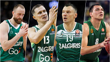 I&scaron; kairės: Artūras Milaknis, Paulius Jankūnas, &Scaron;arūnas Jasikevičius, Jonas Mačiulis